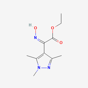 molecular formula C10H15N3O3 B12343253 ethyl (2E)-(hydroxyimino)(1,3,5-trimethyl-1H-pyrazol-4-yl)acetate 