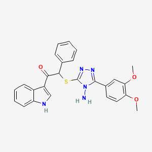 2-[[4-amino-5-(3,4-dimethoxyphenyl)-1,2,4-triazol-3-yl]thio]-1-(1H-indol-3-yl)-2-phenylethanone