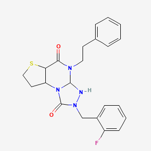 11-[(2-Fluorophenyl)methyl]-8-(2-phenylethyl)-5-thia-1,8,10,11-tetraazatricyclo[7.3.0.0^{2,6}]dodeca-2(6),3,9-triene-7,12-dione