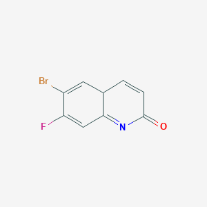 molecular formula C9H5BrFNO B12343366 6-bromo-7-fluoro-4aH-quinolin-2-one 