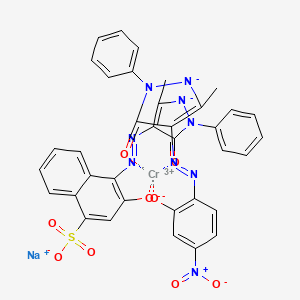 Chromate(2-),[2,4-dihydro-4-[(2-hydroxy-4-nitrophenyl)azo]-5-methyl-2-phenyl-3H-pyrazol-3-onato(2-)][4-[(4,5-dihydro-3-methyl-5-oxo-1-phenyl-1H-pyrazol-4-yl)azo]-3-hydroxy-1-naphthalenesulfonato(3-)]-, disodium