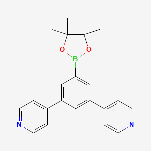 molecular formula C22H23BN2O2 B12343396 Pyridine,4,4'-[5-(4,4,5,5-tetramethyl-1,3,2-dioxaborolan-2-yl)-1,3-phenylene]bis- 