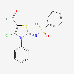 N-[(2Z)-4-chloro-5-formyl-3-phenyl-1,3-thiazol-2(3H)-ylidene]benzenesulfonamide