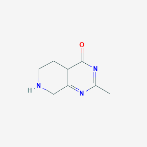 molecular formula C8H11N3O B12343506 2-methyl-4H,4aH,5H,6H,7H,8H-pyrido[3,4-d]pyrimidin-4-one 