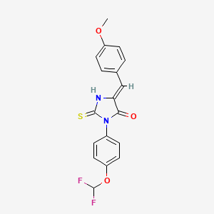 molecular formula C18H14F2N2O3S B12343552 (5Z)-3-[4-(difluoromethoxy)phenyl]-5-[(4-methoxyphenyl)methylidene]-2-sulfanylideneimidazolidin-4-one 