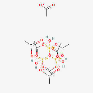 molecular formula C14H27Ir3O18 B12343561 iridium(3+);oxygen(2-);heptaacetate;trihydrate CAS No. 52705-52-9