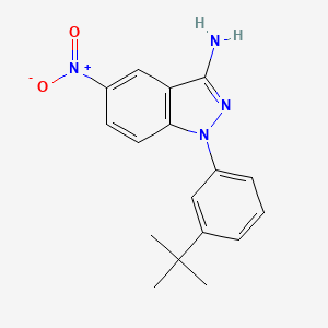 molecular formula C17H18N4O2 B12343599 1-(3-(tert-Butyl)phenyl)-5-nitro-1H-indazol-3-amine CAS No. 1133430-71-3