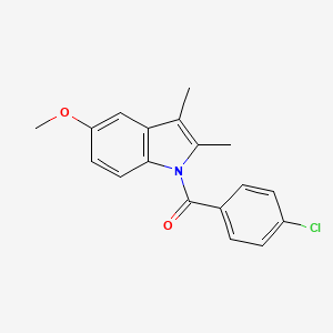 molecular formula C18H16ClNO2 B12343629 (4-Chlorophenyl)(5-methoxy-2,3-dimethyl-1H-indol-1-yl)methanone 