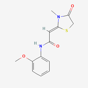 (2Z)-N-(2-methoxyphenyl)-2-(3-methyl-4-oxo-1,3-thiazolidin-2-ylidene)acetamide