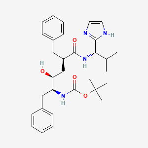 molecular formula C31H42N4O4 B1234364 (2r,4s,5s,1's)-2-Phenylmethyl-4-hydroxy-5-(tert-butoxycarbonyl)amino-6-phenyl hexanoyl-n-(1'-imidazo-2-yl)-2'-methylpropanamide 