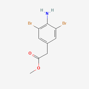 molecular formula C9H9Br2NO2 B12343652 Methyl 2-(4-amino-3,5-dibromophenyl)acetate CAS No. 1208077-52-4