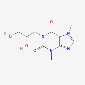 molecular formula C10H15N4O4+ B12343690 1-(2,3-dihydroxypropyl)-3,7-dimethyl-5H-purin-7-ium-2,6-dione 