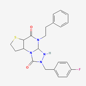 11-[(4-Fluorophenyl)methyl]-8-(2-phenylethyl)-5-thia-1,8,10,11-tetraazatricyclo[7.3.0.0^{2,6}]dodeca-2(6),3,9-triene-7,12-dione