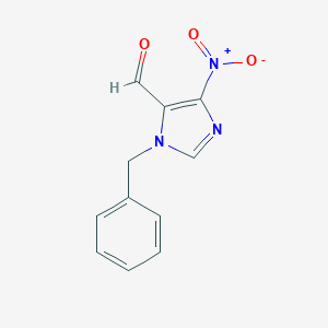 molecular formula C11H9N3O3 B123437 4-Nitro-1-(phenylmethyl)-1H-imidazole-5-carboxaldehyde CAS No. 154927-05-6