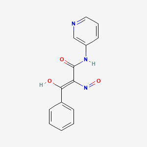 molecular formula C14H11N3O3 B12343742 |A-(Hydroxyimino)-|A-oxo-N-3-pyridinylbenzenepropanamide 