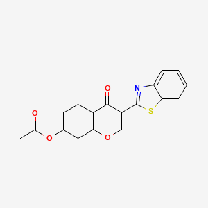 molecular formula C18H17NO4S B12343757 3-(1,3-benzothiazol-2-yl)-4-oxo-4H-chromen-7-yl acetate 