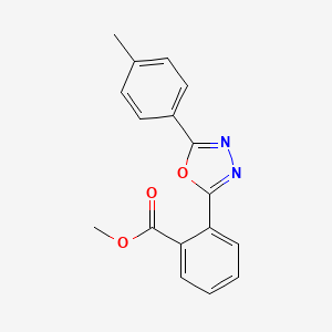 molecular formula C17H14N2O3 B12343764 Methyl 2-[5-(4-methylphenyl)-1,3,4-oxadiazol-2-yl]benzoate CAS No. 593287-05-9