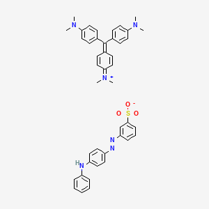 (4-(p,p'-Bis(dimethylamino)benzhydrylidene)cyclohexa-2,5-dien-1-ylidene)dimethylammonium m-((p-anilinophenyl)azo)benzenesulphonate