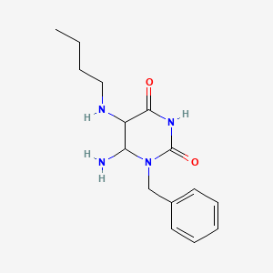 molecular formula C15H22N4O2 B12343802 6-Amino-1-benzyl-5-(butylamino)-1,3-diazinane-2,4-dione 