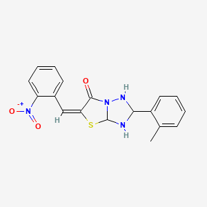 molecular formula C18H16N4O3S B12343872 (5E)-2-(2-methylphenyl)-5-[(2-nitrophenyl)methylidene]-5H,6H-[1,2,4]triazolo[3,2-b][1,3]thiazol-6-one 