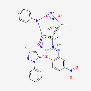 chromium(3+);hydron;2-[(3-methyl-5-oxo-1-phenylpyrazol-2-id-4-yl)diazenyl]-4-nitrophenolate