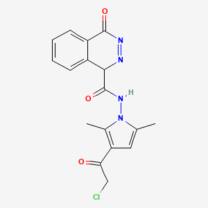 molecular formula C17H15ClN4O3 B12343898 N-[3-(2-chloroacetyl)-2,5-dimethylpyrrol-1-yl]-4-oxo-1H-phthalazine-1-carboxamide 