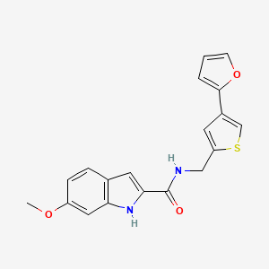 molecular formula C19H16N2O3S B12343932 N-{[4-(furan-2-yl)thiophen-2-yl]methyl}-6-methoxy-1H-indole-2-carboxamide 