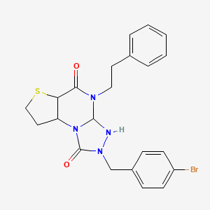 11-[(4-Bromophenyl)methyl]-8-(2-phenylethyl)-5-thia-1,8,10,11-tetraazatricyclo[7.3.0.0^{2,6}]dodeca-2(6),3,9-triene-7,12-dione