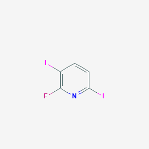 molecular formula C5H2FI2N B12343953 2-Fluoro-3,6-diiodopyridine 