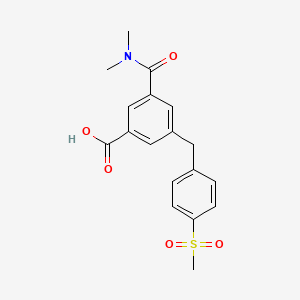 molecular formula C18H19NO5S B12343966 3-(Dimethylcarbamoyl)-5-[(4-methylsulfonylphenyl)methyl]benzoic acid CAS No. 1404364-79-9