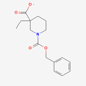 molecular formula C16H20NO4- B12343981 1,3-Piperidinedicarboxylic acid, 3-ethyl-, 1-(phenylmethyl) ester 