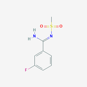 molecular formula C8H9FN2O2S B12343995 3-Fluoro-N-(methylsulfonyl)benzimidamide 