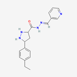 5-(4-ethylphenyl)-N-[(E)-pyridin-3-ylmethylideneamino]pyrazolidine-3-carboxamide