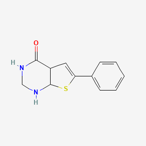 molecular formula C12H12N2OS B12344039 6-phenyl-2,3,4a,7a-tetrahydro-1H-thieno[2,3-d]pyrimidin-4-one 