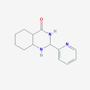 molecular formula C13H17N3O B12344068 2-pyridin-2-yl-2,3,4a,5,6,7,8,8a-octahydro-1H-quinazolin-4-one 