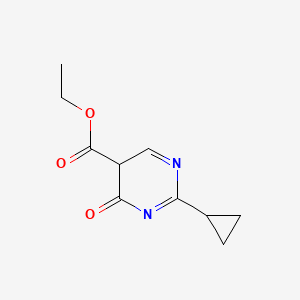 molecular formula C10H12N2O3 B12344091 ethyl 2-cyclopropyl-4-oxo-5H-pyrimidine-5-carboxylate 