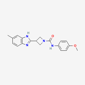 molecular formula C19H20N4O2 B12344103 N-(4-methoxyphenyl)-3-(5-methyl-1H-benzo[d]imidazol-2-yl)azetidine-1-carboxamide 