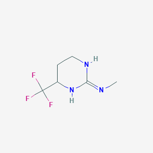 molecular formula C6H10F3N3 B12344109 N-methyl-4-(trifluoromethyl)-1,3-diazinan-2-imine 