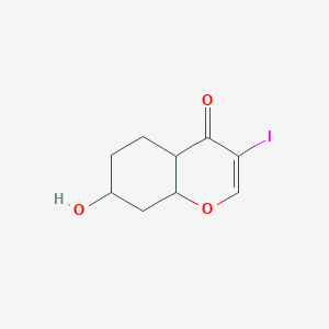 molecular formula C9H11IO3 B12344129 7-Hydroxy-3-iodo-4a,5,6,7,8,8a-hexahydrochromen-4-one 