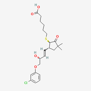 molecular formula C23H31ClO5S B1234414 6-[(1R,5R)-5-[(E,3R)-4-(3-chlorophenoxy)-3-hydroxybut-1-enyl]-3,3-dimethyl-2-oxocyclopentyl]sulfanylhexanoic acid CAS No. 98677-34-0