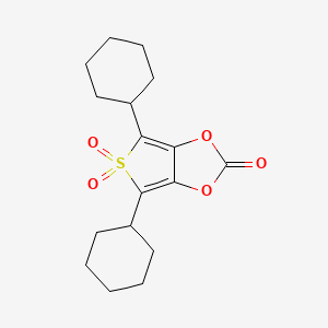 molecular formula C17H22O5S B12344183 4,6-Dicyclohexyl-5,5-dioxothieno[3,4-d][1,3]dioxol-2-one 