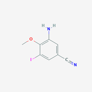 molecular formula C8H7IN2O B12344195 3-Amino-5-iodo-4-methoxybenzonitrile CAS No. 26168-89-8