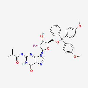 molecular formula C35H36FN5O7 B12344208 N-[9-[(2R,3R,4R,5R)-5-[[bis(4-methoxyphenyl)-phenylmethoxy]methyl]-3-fluoro-4-hydroxyoxolan-2-yl]-6-oxo-5H-purin-2-ylidene]-2-methylpropanamide 