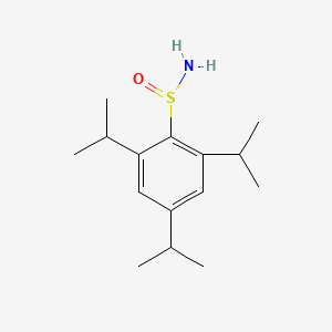 molecular formula C15H25NOS B12344222 Benzenesulfinamide, 2,4,6-tris(1-methylethyl)-, [S(R)]- 