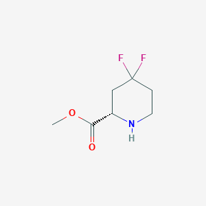 molecular formula C7H11F2NO2 B12344244 methyl (2S)-4,4-difluoropiperidine-2-carboxylate;hydrochloride 