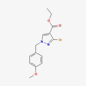 molecular formula C14H15BrN2O3 B12344250 ethyl 3-bromo-1-(4-methoxybenzyl)-1H-pyrazole-4-carboxylate 