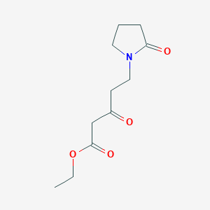 molecular formula C11H17NO4 B12344292 3-(2-Oxopyrrolidin-1-yl)propanoic acid ethyl ester 