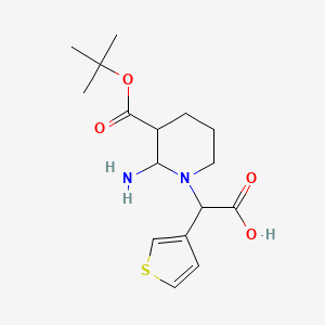 molecular formula C16H24N2O4S B12344305 [2-Amino-3-(tert-butoxycarbonyl)piperidin-1-yl](thiophen-3-yl)acetic acid CAS No. 885275-61-6