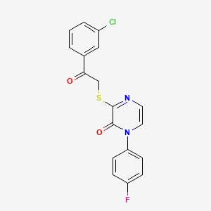 3-((2-(3-chlorophenyl)-2-oxoethyl)thio)-1-(4-fluorophenyl)pyrazin-2(1H)-one