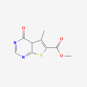 molecular formula C9H8N2O3S B12344319 methyl 5-methyl-4-oxo-4aH-thieno[2,3-d]pyrimidine-6-carboxylate 